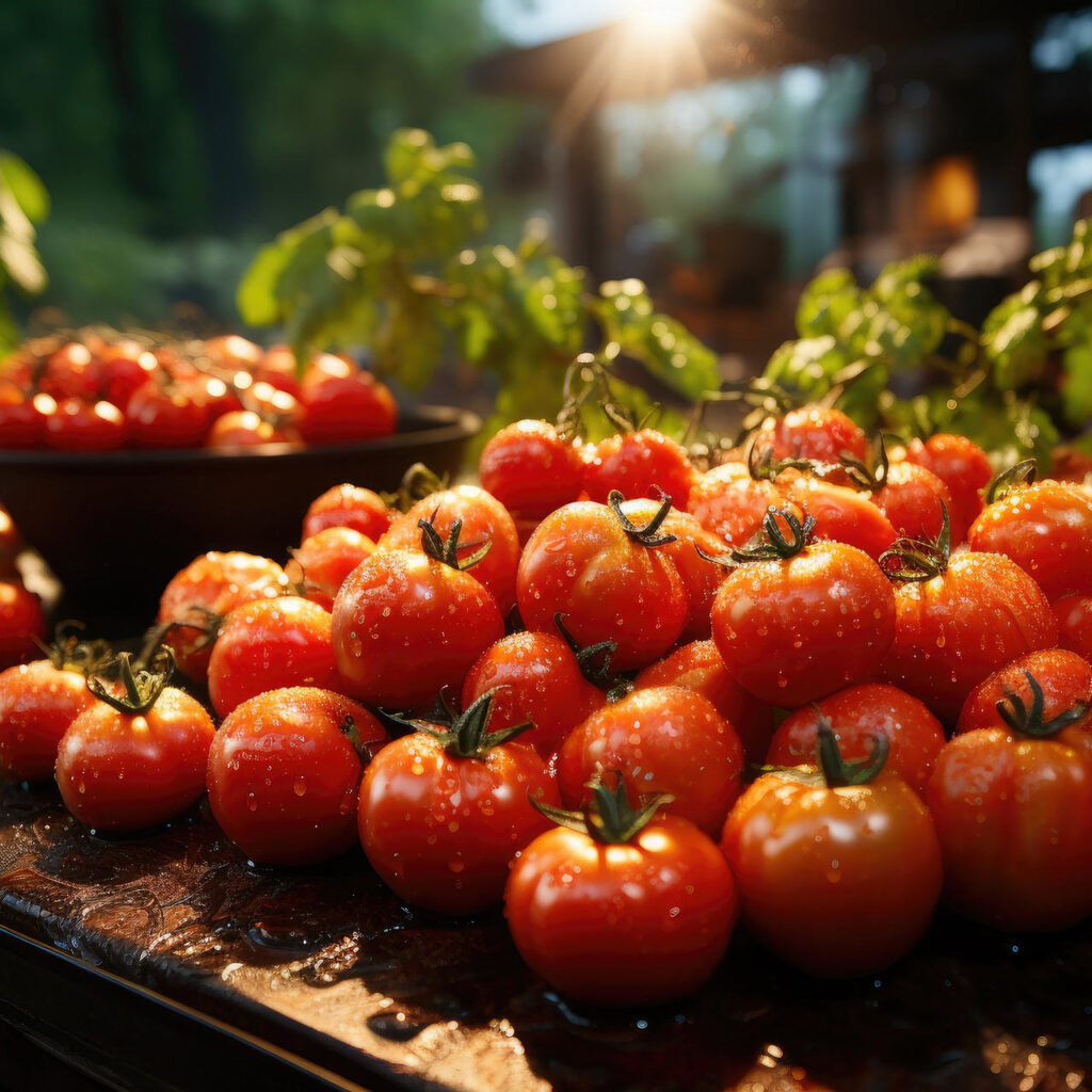 Tomatskörd på Krägga Herrgård